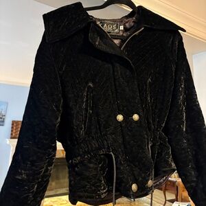 EUC KAOS Andy Jones Velvet Short Peplum Jacket with Detailed Buttons--S